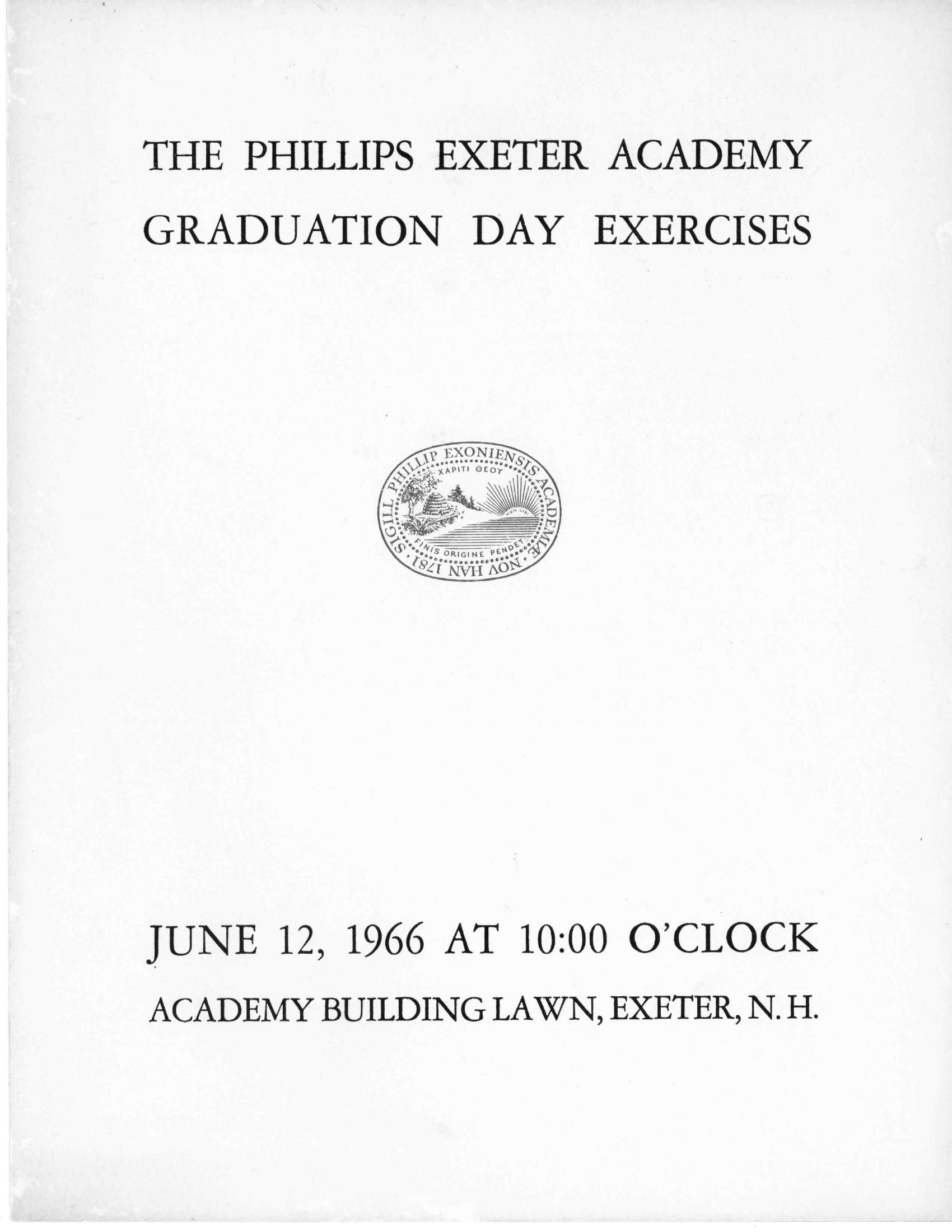 Graduation Program 1966 - Page 1