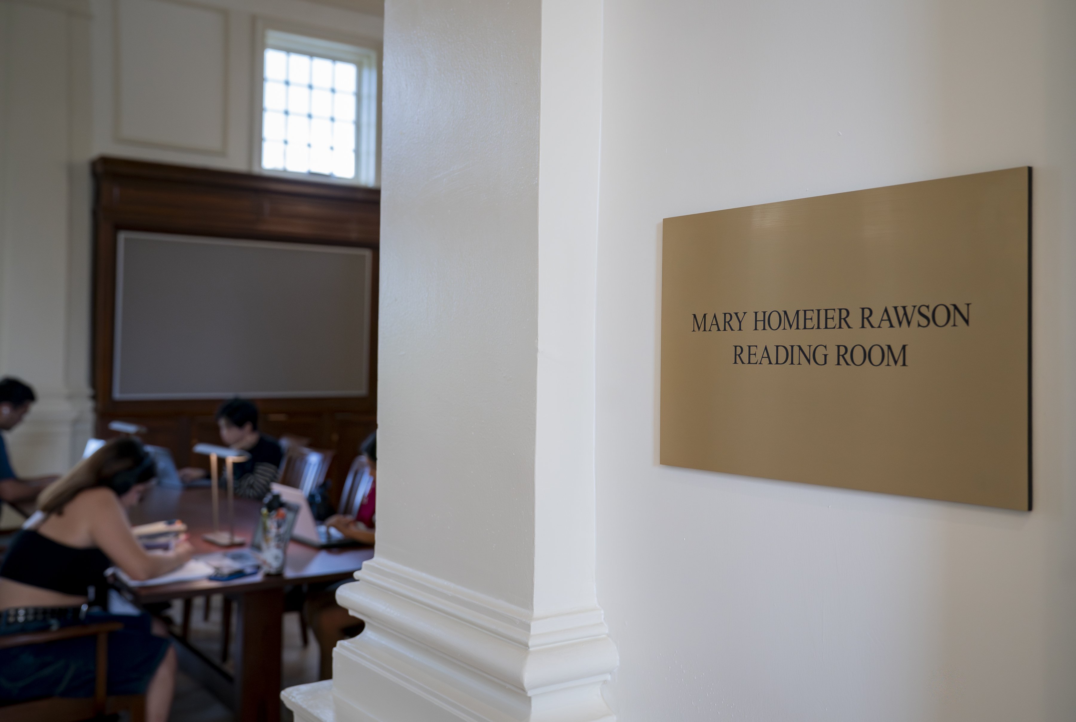 Photo in tour highlights subsection of recently renovated Davis library